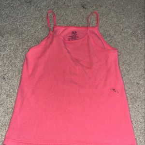 A pink tank top